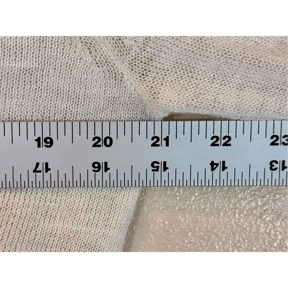 White + Warren Ivory Short Sleeve Button Up Front Tie Cardigan Women's Small - Picture 10 of 10